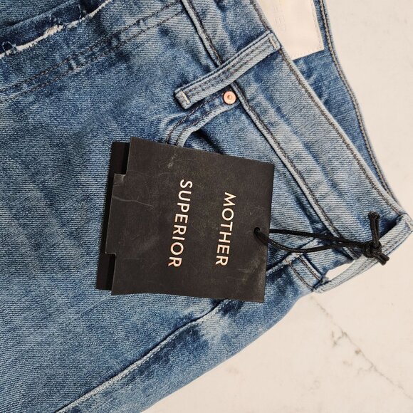 NEW! Mother Superior The Fly Cut Tomcat Roller Wide Leg Denim Jeans Size 29 - Picture 8 of 16